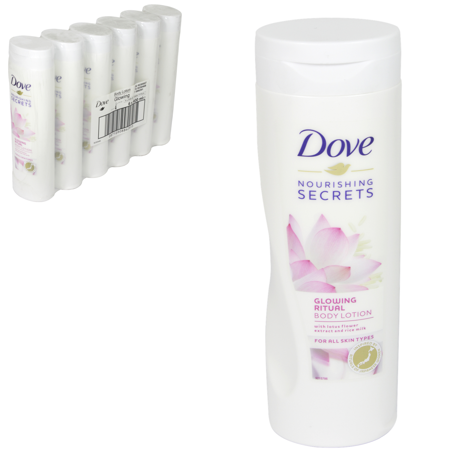 DOVE BODY LOTION 400ML GLOWING RITUAL+LOTUS FLOWER FOR ALL SKIN TYPES