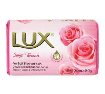 LUX BAR SOAP 80GM SOFT TOUCH FRENCH ROSEALMOND OIL